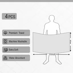 Myntra Elegant Homes Red & Yellow 4 Pieces Striped Cotton 400 GSM Bath Towels image 2