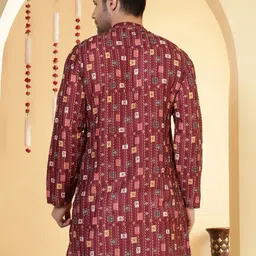 Anouk Floral Printed Band Collar Straight Kurta image 4