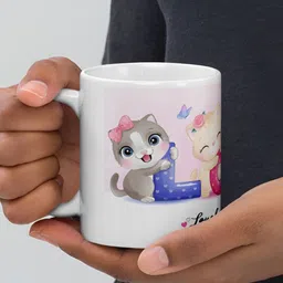 Mr UVD White & Beige Graphic Printed Ceramic Mug 350 ml image 3