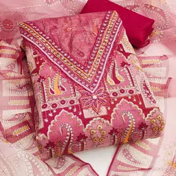 KALINI Embroidered Organza Unstitched Dress Material-picture-37