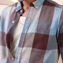 Campus Sutra Men Comfort Multi Stripes Checked Casual Shirt image 3