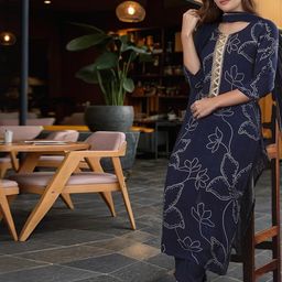 Aaghnya Women Viscose Rayon Printed Kurta Sets-picture-13