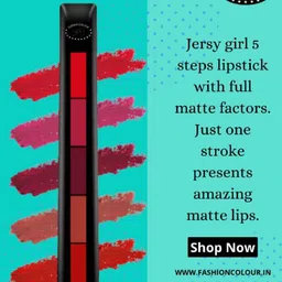 Fashion Colour Jersy Girl 5-in-1 Waterproof Long-Lasting Matte Lipstick - Shade 02 image 3