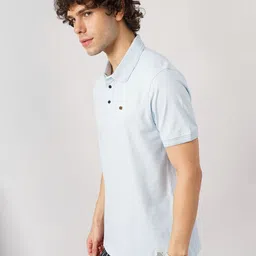 Genoa Men Solid Polo Collar Cotton T-shirt image 5