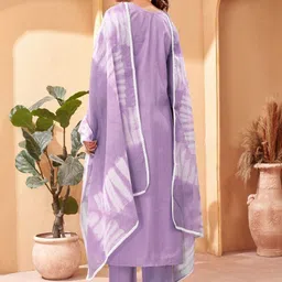 TURITY Women Ethnic Motifs Embroidered Regular Thread Work Kurta with Trousers & With Dupatta image 3
