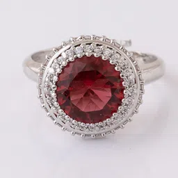 Manikya Rhodium-Plated Cubic Zirconia StuddedFingerRing image 5