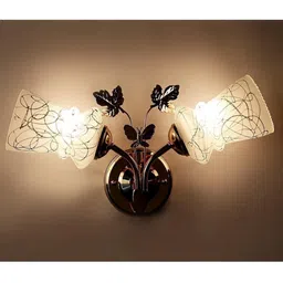 1ST TIME White & Gold-Toned Printed Metal Wall Lamp image 3