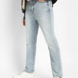 AMERICAN EAGLE OUTFITTERS Men Slim Fit Mid-Rise Mildly Distressed Light Fade Jeans image 3