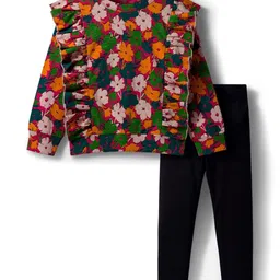 CrayonFlakes Girls Printed Round Neck Top With Pyjamas-image-70