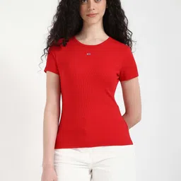 Tommy Hilfiger Women Pockets Slim Fit T-shirt-image-84