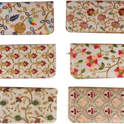 sunesh creation Casual Gold, Orange Clutch image 2