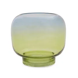 Pure Home and Living Blue & Green Ombre Glass Vase image 3