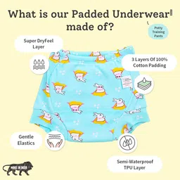 SuperBottoms Set Of 3 Super DryFeel Layer Pure Cotton Padded Potty Training Underwear image 2