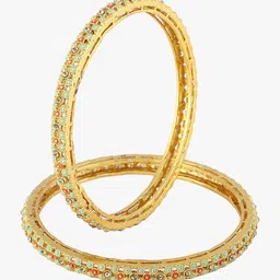 Adwitiya Collection Set Of 4 24 CT Gold-Plated Stone-Studded Bangles image 3