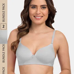 Tweens Pack Of 2 Heavily Padded Nylon All Day Comfort Seamless Balconette Bra-picture-39