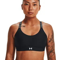 UNDER ARMOUR Women Black Infinity Mid Covered Crossback Sports Bra-picture-18