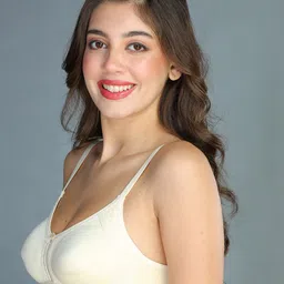 DressBerry Beige Full Coverage Lightly Padded Cotton Minimizer Bra with All Day Comfort image 2