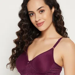 Clovia Purple Non-Wired Seamless Lightly Padded Bra BR1280A1532B image 3