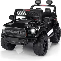oh baby POBO BLACK 4 Motors 4x4 (1-8Yrs) Battery ride on Jeep Battery Operated Ride On image 1