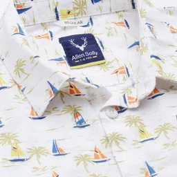 Allen Solly Junior Boys Spread Collar Conversational Printed Cotton Casual Shirt image 4