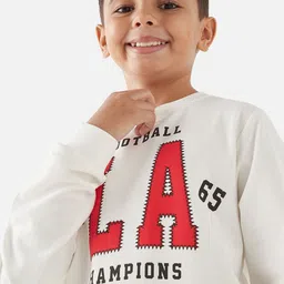 Juniors by Babyshop Boys Alphanumeric Printed Round Neck Long Sleeves Pullover Sweatshirt image 4