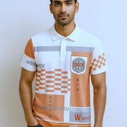 Try This Men Graphic Printed Polo Collar T-shirt image 1