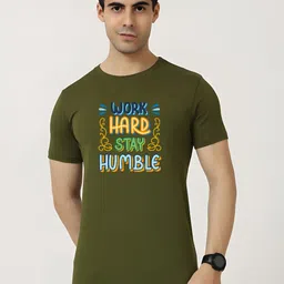 KaamBhari Typographic Printed Round Neck Pure Cotton T-shirt-picture-34