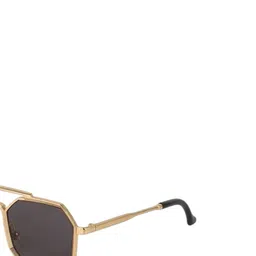 SPADEACES Unisex Octagon Sunglasses with UV Protected Lens GOLD BLACK HEXAGUN -291 image 3