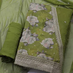 Meena Bazaar Floral Printed Sequinned Unstitched Dress Material-picture-34