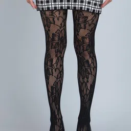 INNER ENRICH Women Self Design Thigh-High Sheered Stockings-image-57
