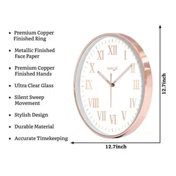 RANDOM Copper-Toned Printed Wall Clock image 5