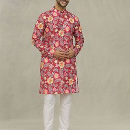 Arihant Rai Sinha Men Floral Printed Thread Work Kurta-picture-35
