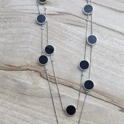 Piu Jewels Silver-Plated Round Shaped 2-Layered Minimal Necklace image 3