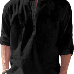 fashion marts Men Solid Cotton Blend Straight Kurta image 1