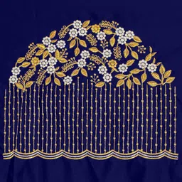 travoxa Unstitched Cotton Silk Blouse Material Embroidered image 3