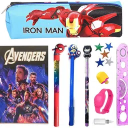 10pcs Avenger Stationery Set for Boys, Avenger Diary/Pencil Pouch/Pen/Pencil all Avenger Theme Stationery Birthday Return Gift for kids Avenger Stationery Kit Art Polyester Pencil Box-image-40