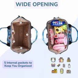 mamma Small Baby Bag for Mother Travel,Mini Diaper Bags for Mom with 9 Months Warranty 3 Ways Carry Waterproof Diaper Bag image 2