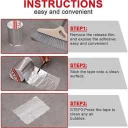 kdzone Aluminium Foil Tape Waterproof Manual Adhesive Rubber Tape For Leakage Repairing Waterproof for Roof Pipe Sealing (Manual) image 2