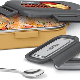 milton Marvel Hugo Inner Steel Tiffin Box with Steel Container, Black (Iron Man print) 2 Containers Lunch Box-picture-27