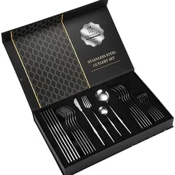 24-Piece Steel Cutlery Set Mirror Polished Tableware Dishwasher Safe Silver Stainless Steel Cutlery Set-image-7