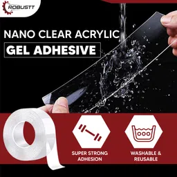 robustt Double sided Pack of 10 Grip Multipurpose Tape Without Tape Dispenser (Manual) image 4