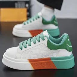 corsac GREEN & White Street-Style Sneaker for Men | Trendy Casual Comfort Shoes Sneakers For Men image 2