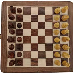 aarambhcraft Handcrafted Magnetic Wooden Chess Set Foldable Board Game for Kids & Adults 7-in Board Game Accessories-picture-35