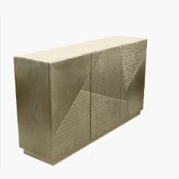 furnisto Textured Solid Wood Sideboard in Gold Finish image 3