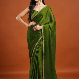lorofy Solid/Plain Bollywood Tissue, Silk Blend Saree-picture-16