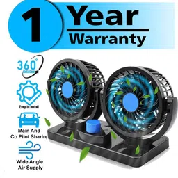 kalaneet StyLISH Car Fan 12V 360 Head 2 Speed Quiet Strong for All Auto Vehicles-Y0775 Car Interior Fan-picture-27