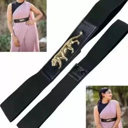 asmleather Women Casual, Evening, Party Black, Gold Artificial Leather Belt-picture-13
