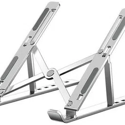 JIBON Portable designed to promote a healthy sitting posture Aluminium Floor and Desk Stand Rotatable Laptop Stand with Adjustable Height Compatible with Universal Laptops image 1