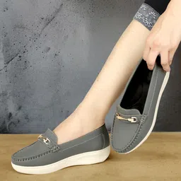 inklenzo Women Shoes Soft Comfortable Slip-On Buckle Loafers for Casual & Office Wear Loafers For Women-picture-12