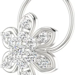 avsar Rujuta 14kt Cubic Zirconia White Gold Nose Wire image 2